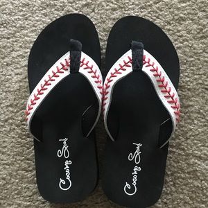 Baseball flip flops